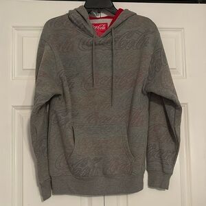 Coca Cola Hoodie Gray Sweatshirt S